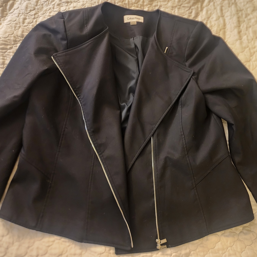 Calvin Klein Women's Navy Front Zip Jacket